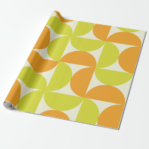 Mid Century Halvcirklar Orange och Gul Presentpapper