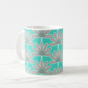 Mid Century Handflatan löv blue Kaffemugg