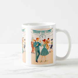 Mid Century Happy New Year The Martini Dance Kaffemugg