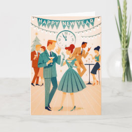 Mid Century Happy New Year The Martini Dance Kort