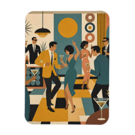 Mid Century Hip Martini Dansfest Magnet
