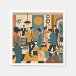 Mid Century Hip Martini Dansfest Pappersservett