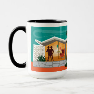 Mid Century House i Tak - endast flickor Mugg