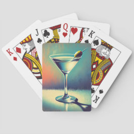 Mid Century I Love The Blues Martini Konst Casinokort