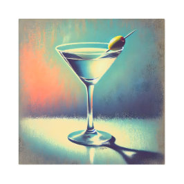 Mid Century I Love The Blues Martini Konst Metallk