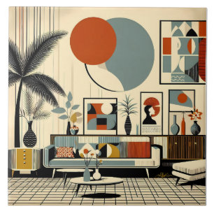 Mid Century Inredning Eclipse Vardagsrum Kakelplatta