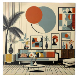 Mid Century Interior Design Eclipse Livingroom Kakelplatta