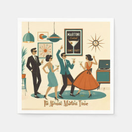Mid Century It's Atomic Martini Time Cocktailparty Pappersservett