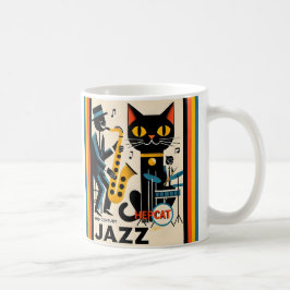 Mid Century Jazz Age HepCat Black Cat Kaffemugg
