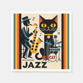 Mid Century Jazz Age HepCat Black Cat Pappersservett