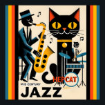 Mid Century Jazz Age HepCat Black Cat Poster<br><div class="desc">Välkommen till Mid Century Fantasy World! Utformningar i den här butiken föds efter att ha växt upp i ett hem för Mid Century som är komplett med Martini-älskande föräldrar. Bryt ut cocktails. Att slå ihop fakta med fantasi i Mid Century Modern, Jazz, Retro Futuristiska, Atomic and Space Age Design.</div>