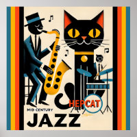 Mid Century Jazz Age HepCat Black Cat