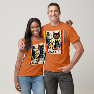 Mid Century Jazz Age HepCat Black Cat T Shirt