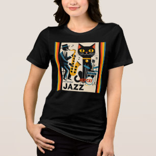 Mid Century Jazz Age HepCat Black Cat T Shirt