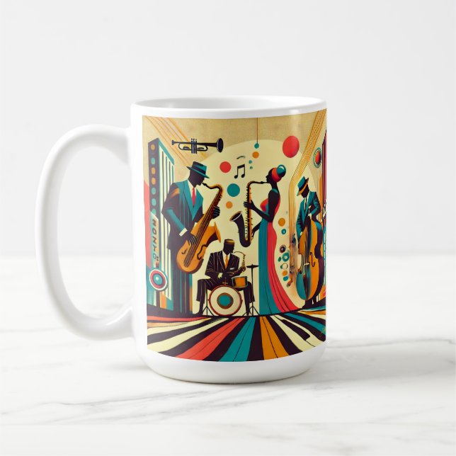 Mid Century Jazz Age Kvartett Kaffemugg (Vänster)