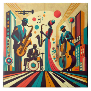 Mid Century Jazz Age-kvartetten Kakelplatta