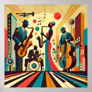 Mid Century Jazz Age-kvartetten Poster