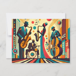 Mid Century Jazz Age-kvartetten Vykort
