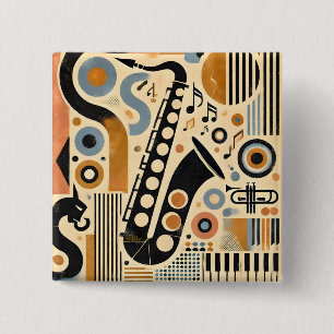 Mid Century Jazz Age Minimalist Art Saxophone Knapp