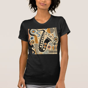Mid Century Jazz Age Minimalist Art Saxophone T Shirt