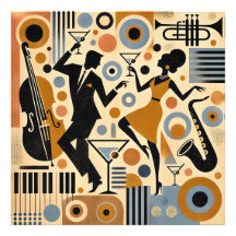 Mid Century Jazz Age Minimalistisk Konst Martini D