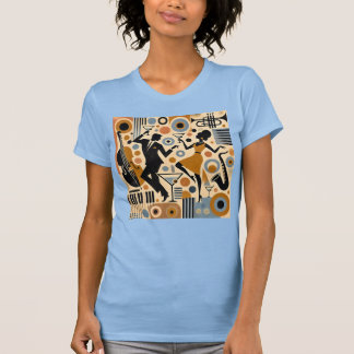 Mid Century Jazz Age Minimalistisk Konst Martini D T Shirt