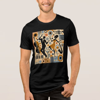 Mid Century Jazz Age Minimalistisk Konst Martini D T Shirt