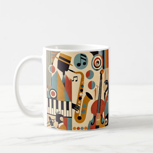 Mid Century Jazz Age Modern Minimalist Trio Kaffemugg (Vänster)