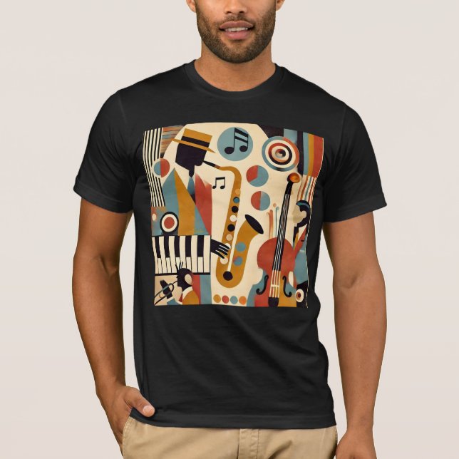Mid Century Jazz Age Modern Minimalist Trio T Shirt (Framsida)