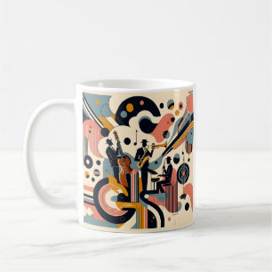 Mid Century Jazz Age Psykedelisk Trio Kaffemugg
