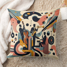 Mid Century Jazz Age Psykedelisk Trio Kudde