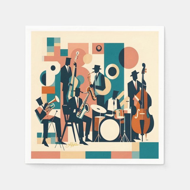 Mid Century Jazz Age Sextett Pappersservett (Framsidan)