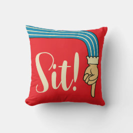 Mid- Century Jazzy Pointing Hand/Finger Manicule Kudde