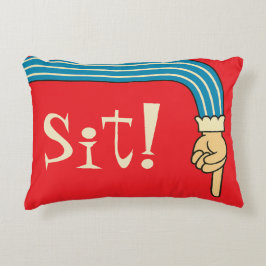 Mid- Century Jazzy Pointing Hand/Finger Manicule Prydnadskudde