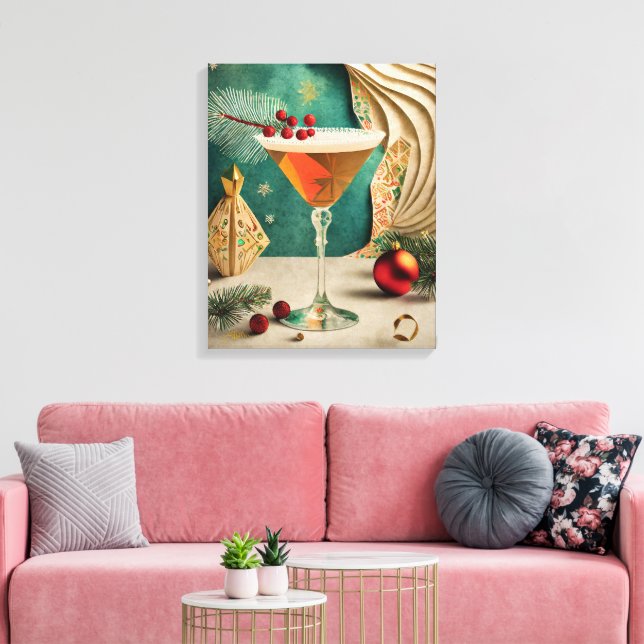 Mid Century Jul Cocktail Party Happy Hour Canvastryck (Insitu (Vardagsrum))