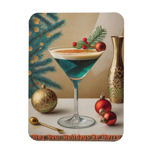 Mid Century Jul Cocktail Party Happy Hour Magnet (Vertikal)