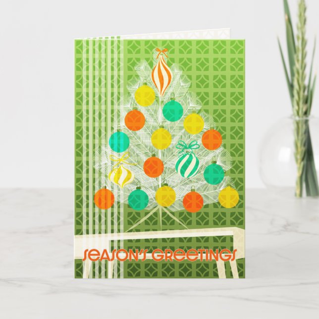 Mid Century Julafton Card Kort (Framsida)