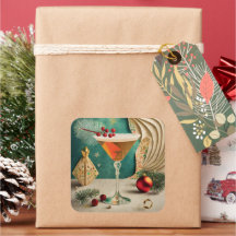 Mid Century-julafton Cocktail Party Lycklig