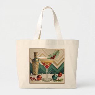 Mid Century-julafton Cocktail Party Lycklig Jumbo Tygkasse