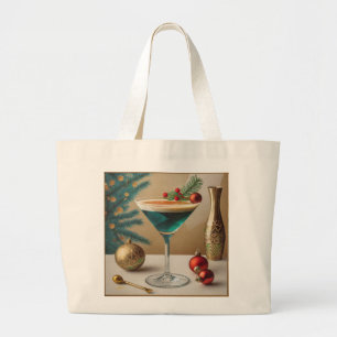 Mid Century-julafton Cocktail Party Lycklig Jumbo Tygkasse