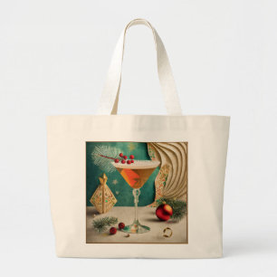 Mid Century-julafton Cocktail Party Lycklig Jumbo Tygkasse