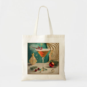 Mid Century-julafton Cocktail Party Lycklig Tygkasse
