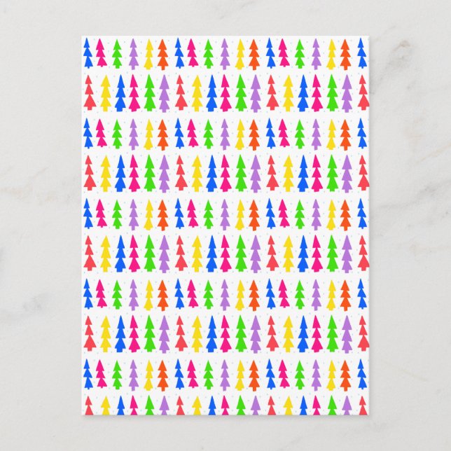 Mid Century Julgranar Multi Färg Vykort (Framsida)