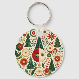 Mid-Century Julmosaik Nyckelring