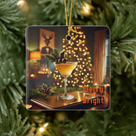 Mid Century-jultomte och Bright Cocktail Julgransprydnad Keramik