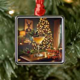 Mid Century-jultomte och Bright Cocktail Julgransprydnad Metall