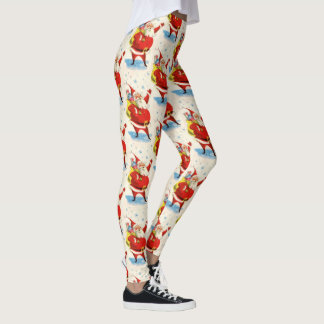 Mid Century Jultomten Cute Party Kvinnor i Leggings