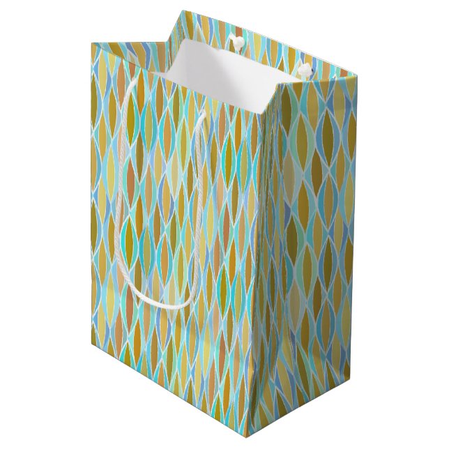 Mid-Century-lintavtryck - blå och neutrala toner (Framsidan Vinklad)