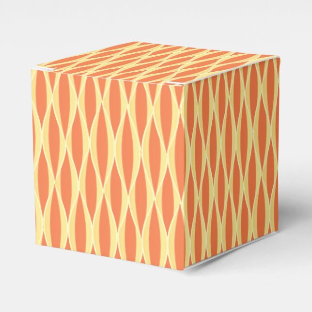 Mid-Century-linttryck - orange och gul Presentaskar (Framsidan Sidan)