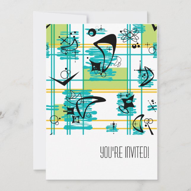 Mid Century Madras Inbjudningar (Framsida)